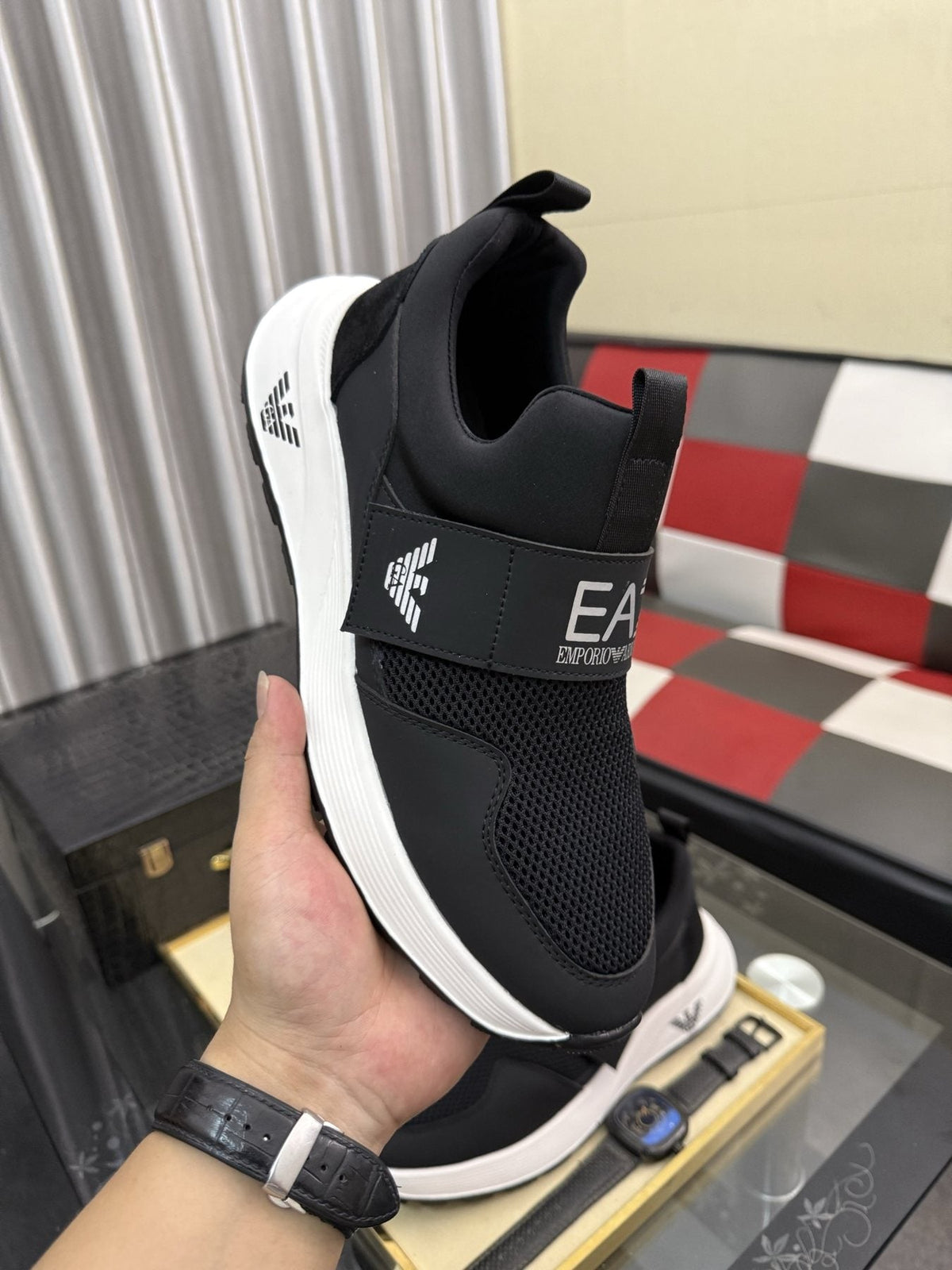 Armani EA7 Mesh Slip-On Sneakers — model