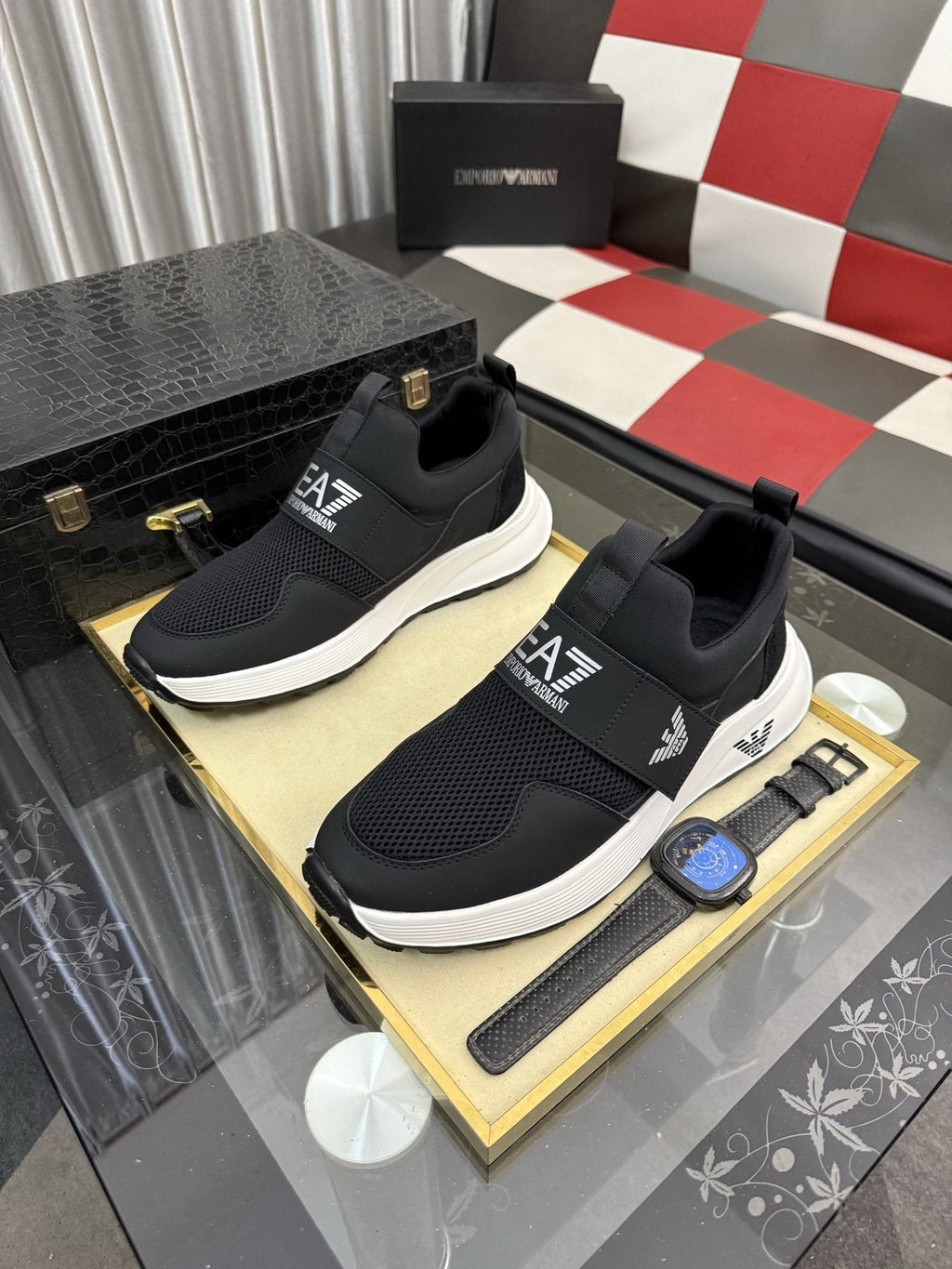 Armani EA7 Mesh Slip-On Sneakers — front
