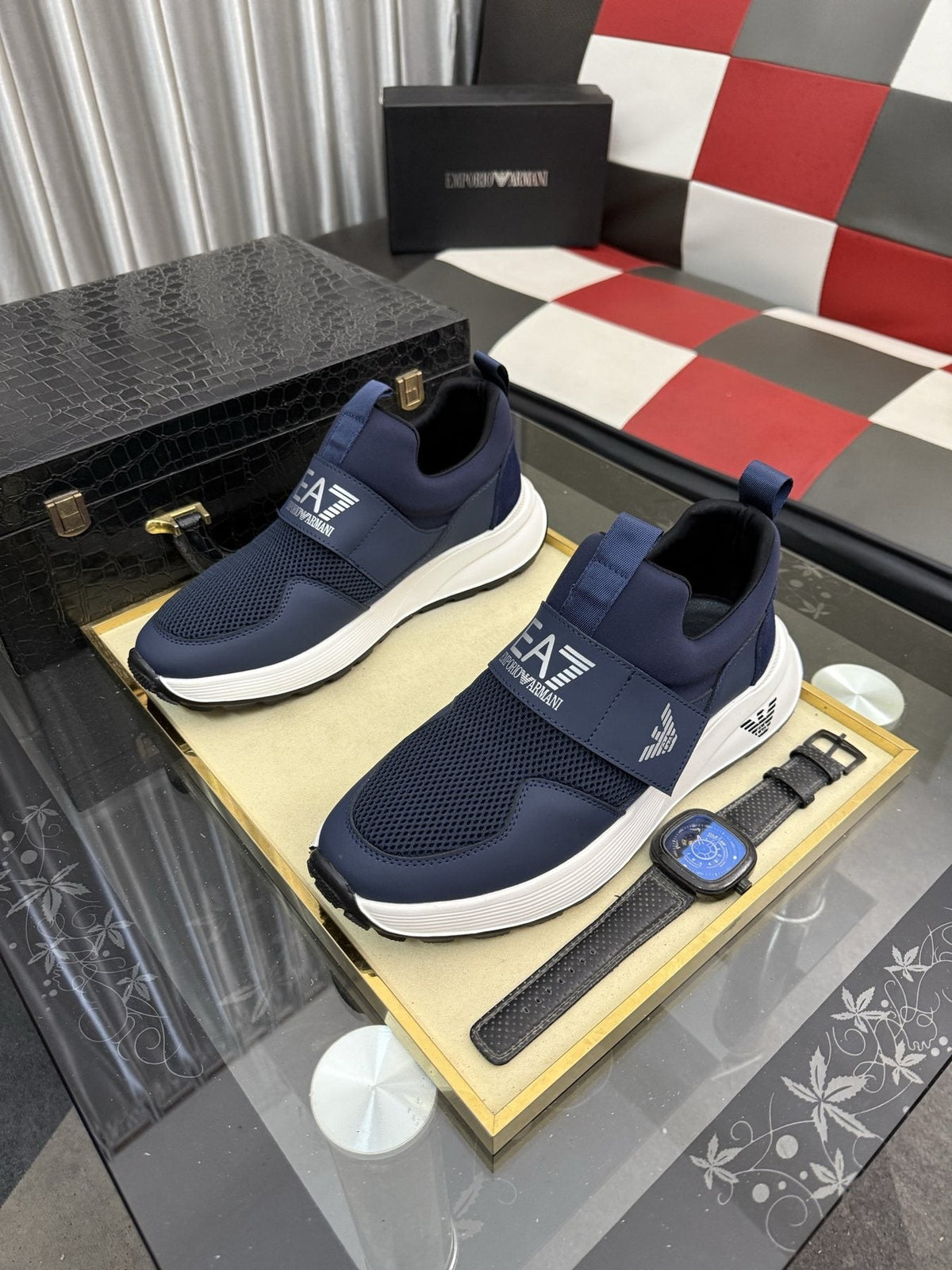 Armani EA7 Mesh Slip-On Sneakers — front