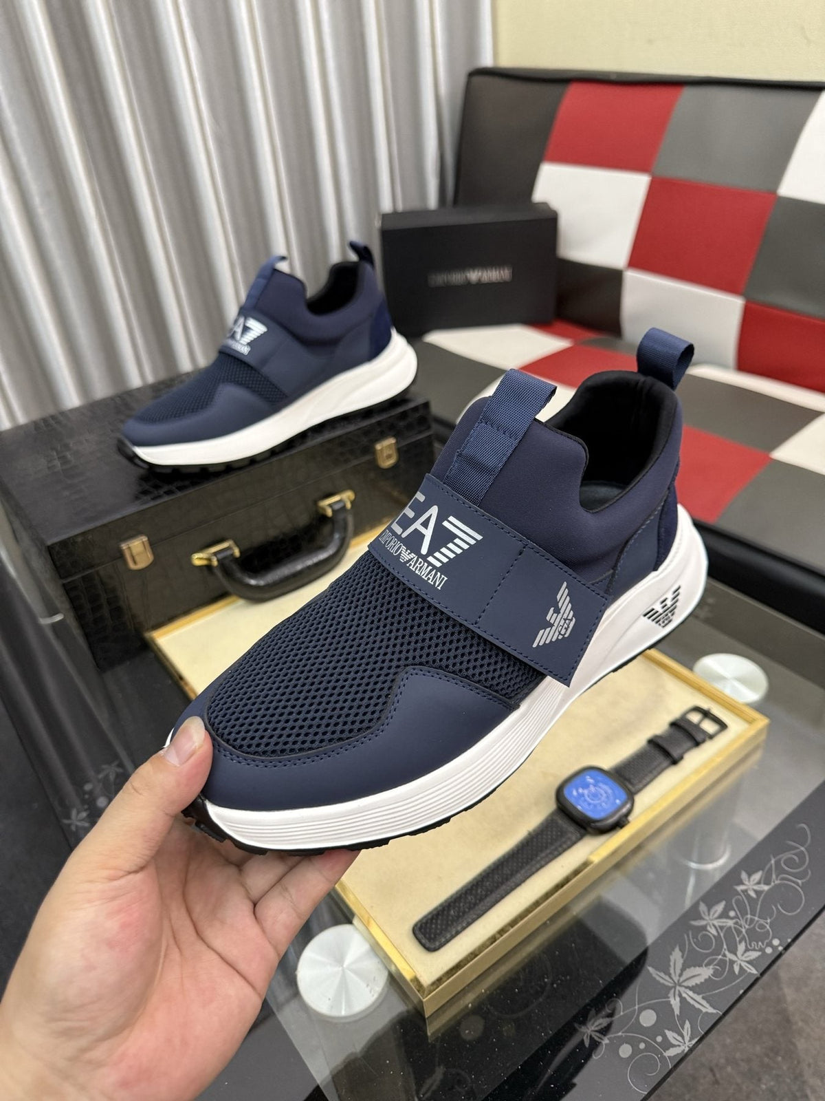 Armani EA7 Mesh Slip-On Sneakers — model