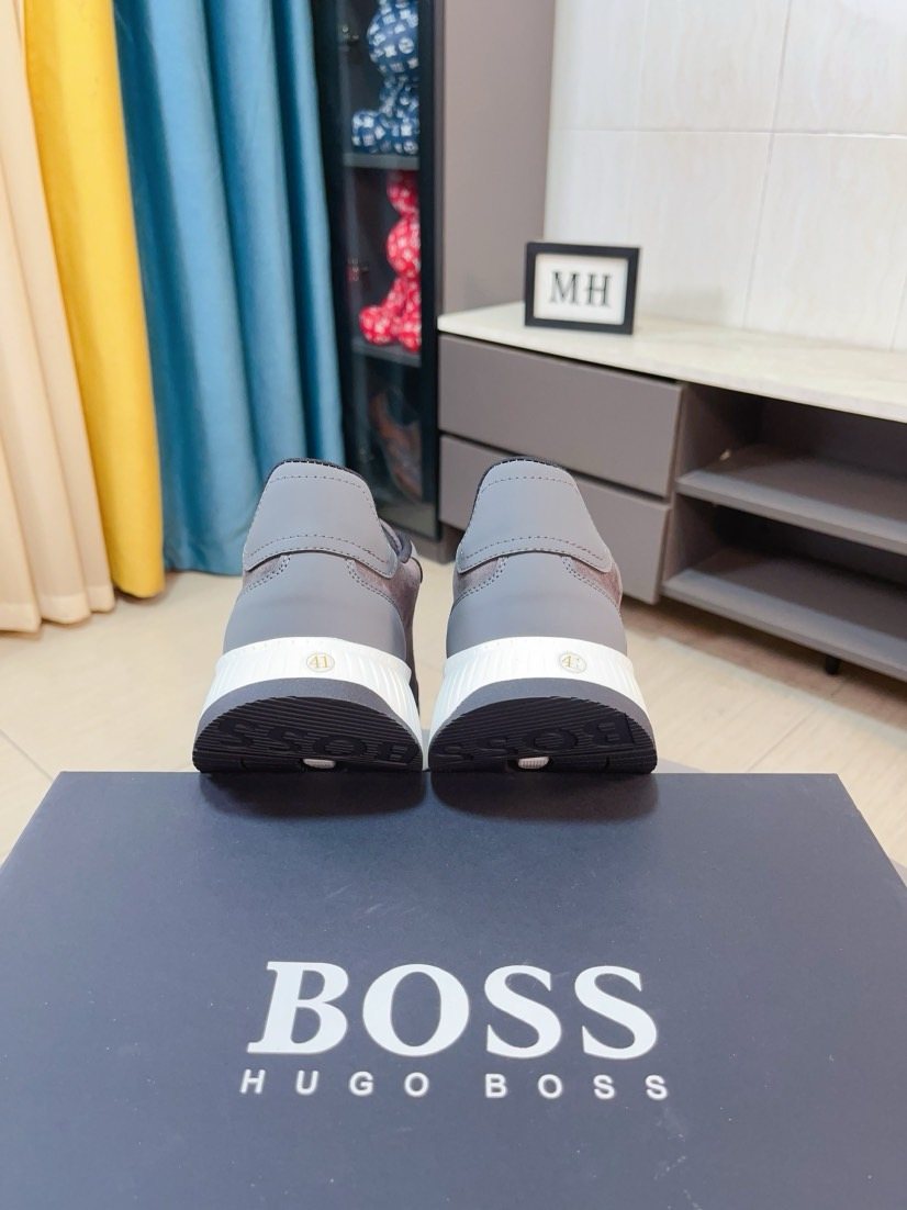 BOSS Olive Green Low-Top Sneakers — back