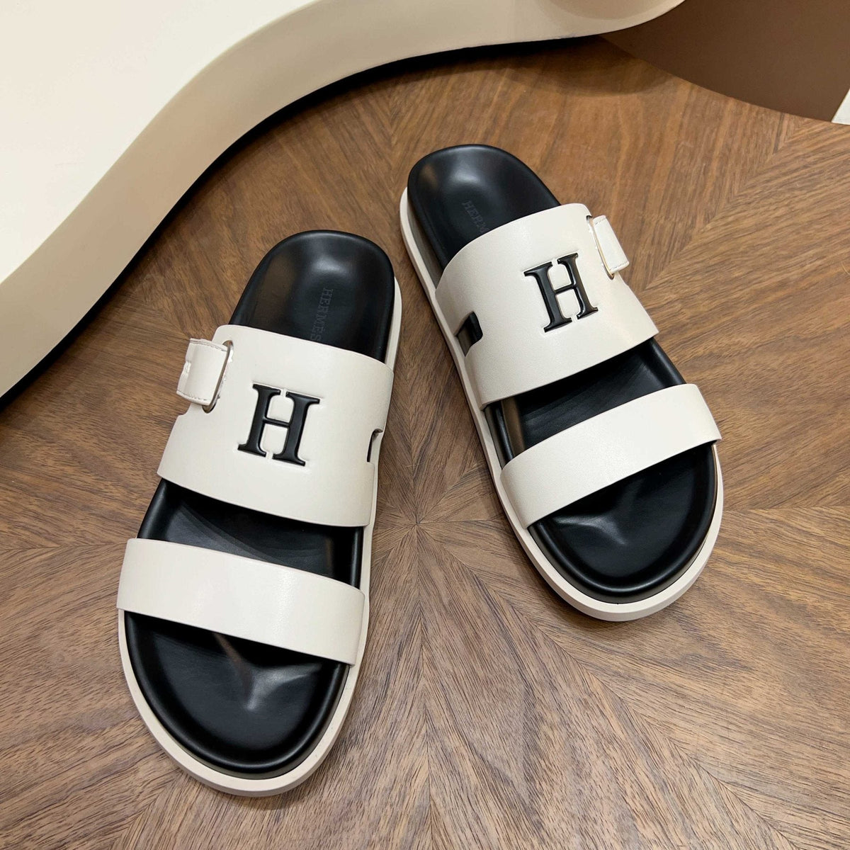 Hermès Two-Strap Slide Sandals — front