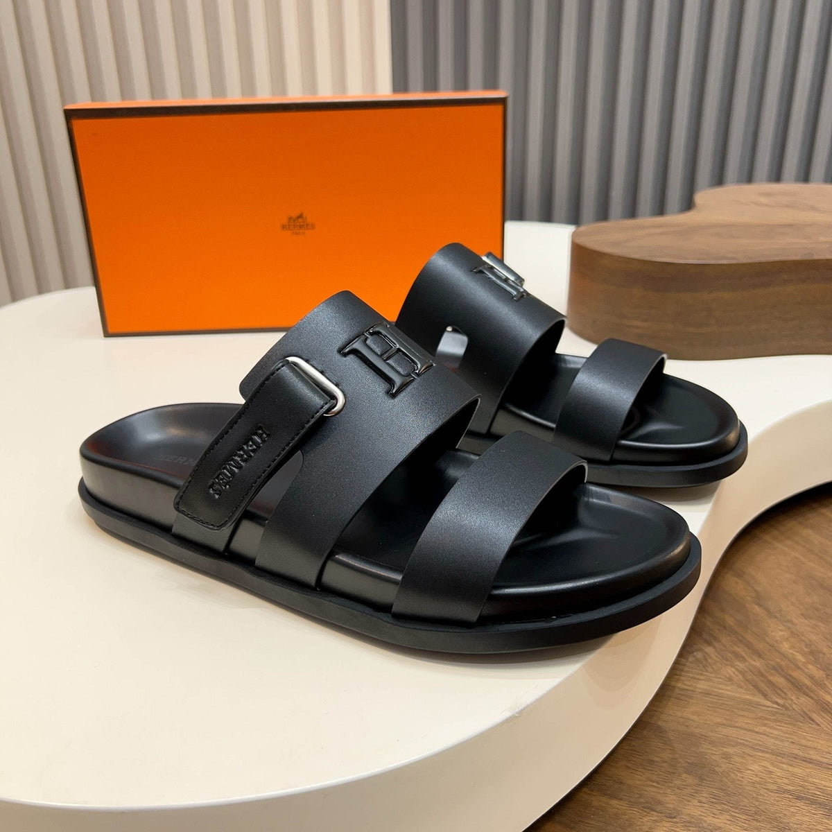 Hermès Two-Strap Slide Sandals — front