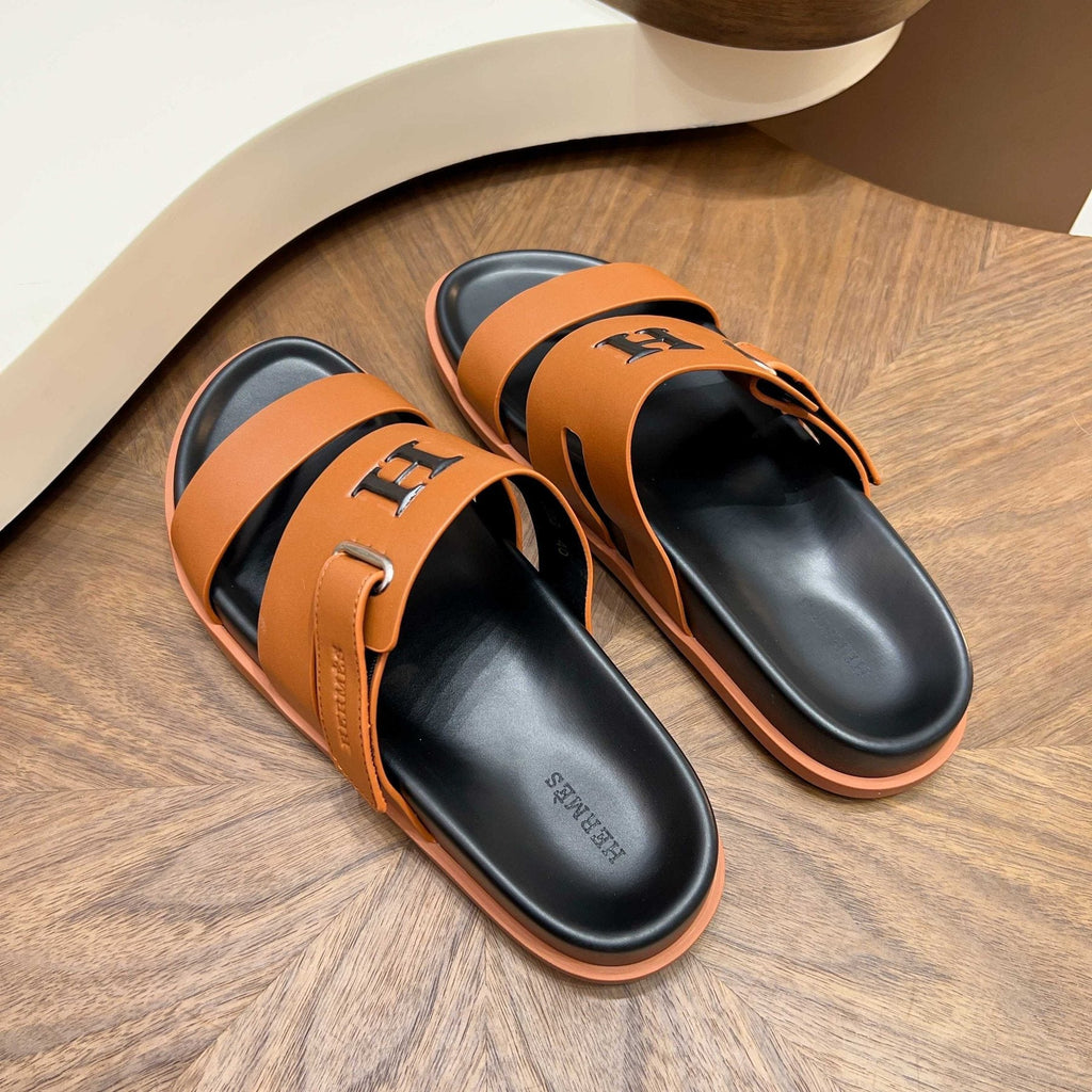 Hermès Two-Strap Slide Sandals — front