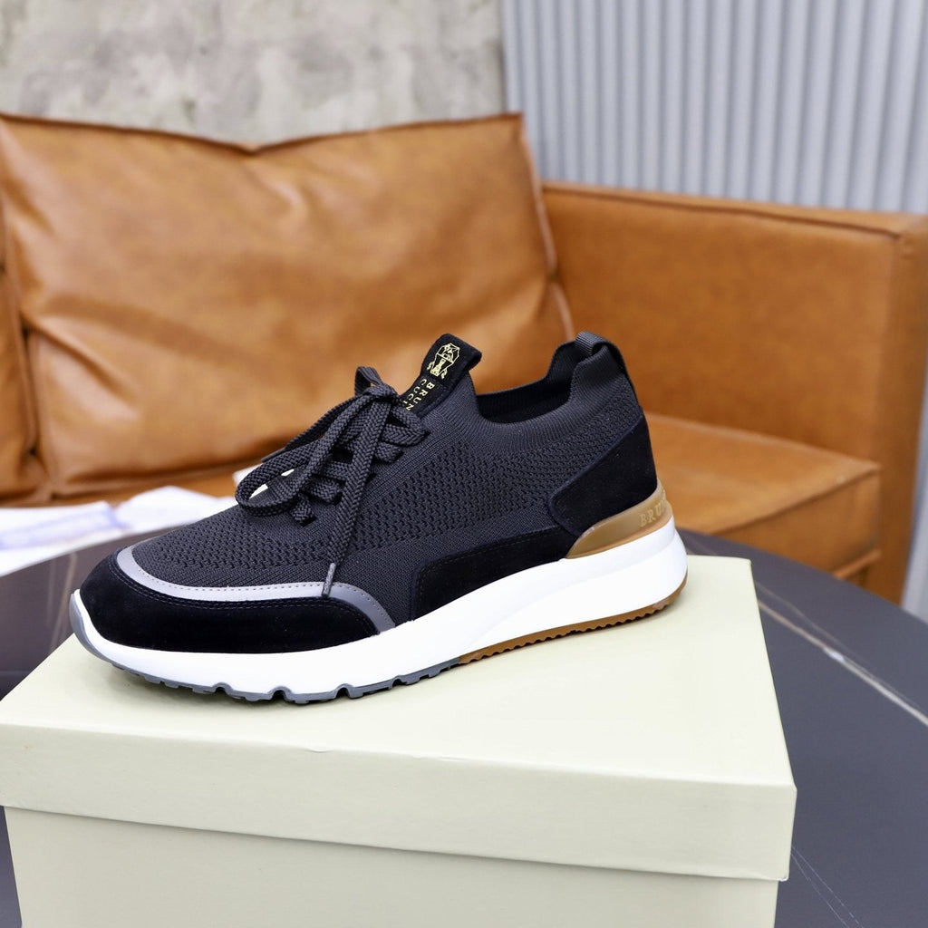 Brunello Cucinelli Knit Low-Top Sneakers — side