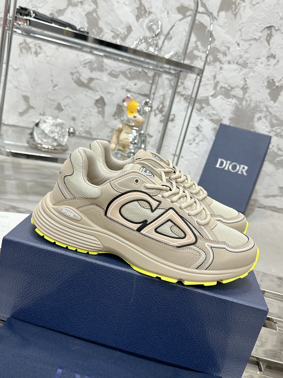 Dior Black, Gray and White Low-Top Sneakers — side