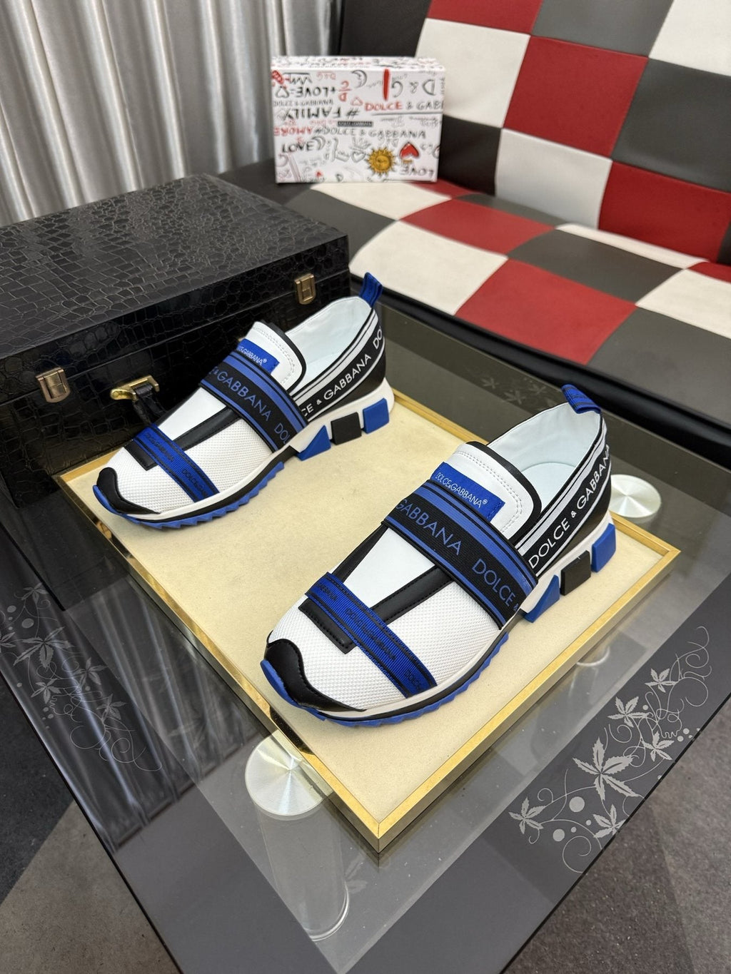 Dolce & Gabbana Blue Strap Sneakers — front