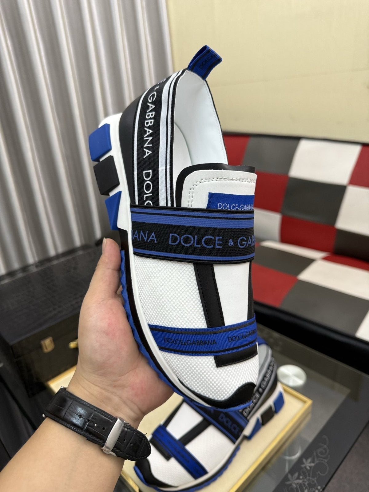 Dolce & Gabbana Blue Strap Sneakers — model