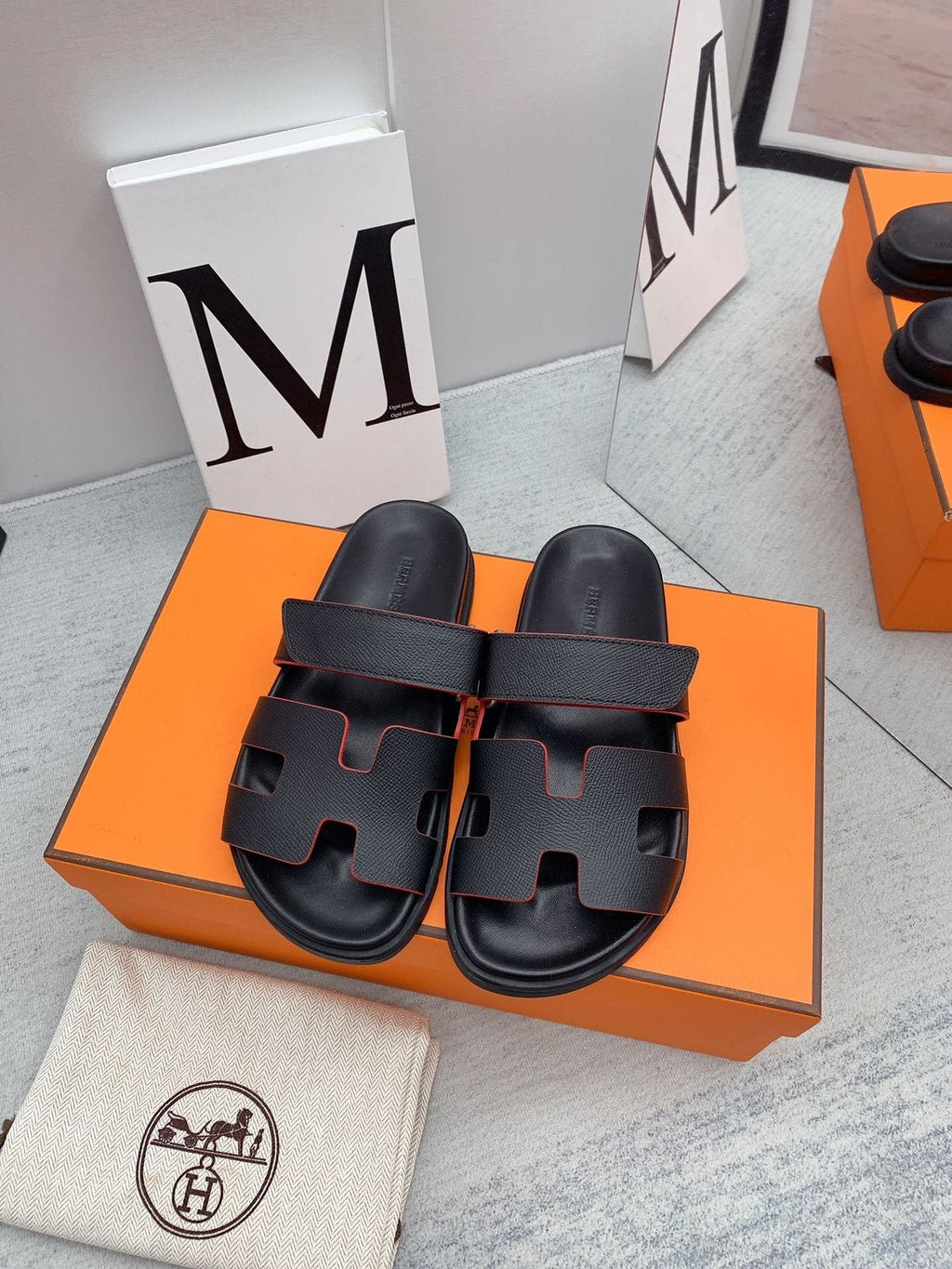 Hermès H-Cutout Slide Sandals — front