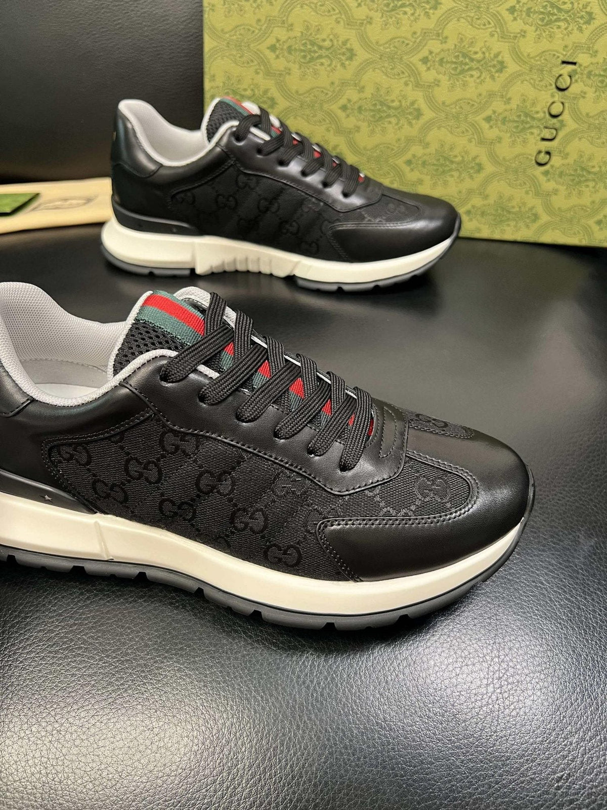Gucci Monogram Panel Low-Top Sneakers — hero