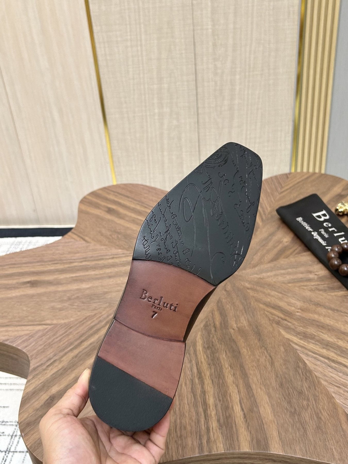 Berluti Burnished Lace-Up Dress Shoes — back
