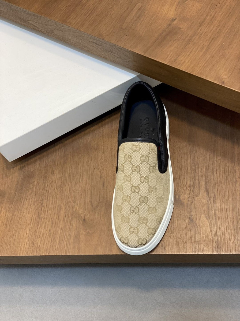 Gucci Patterned Slip-On Sneakers — front