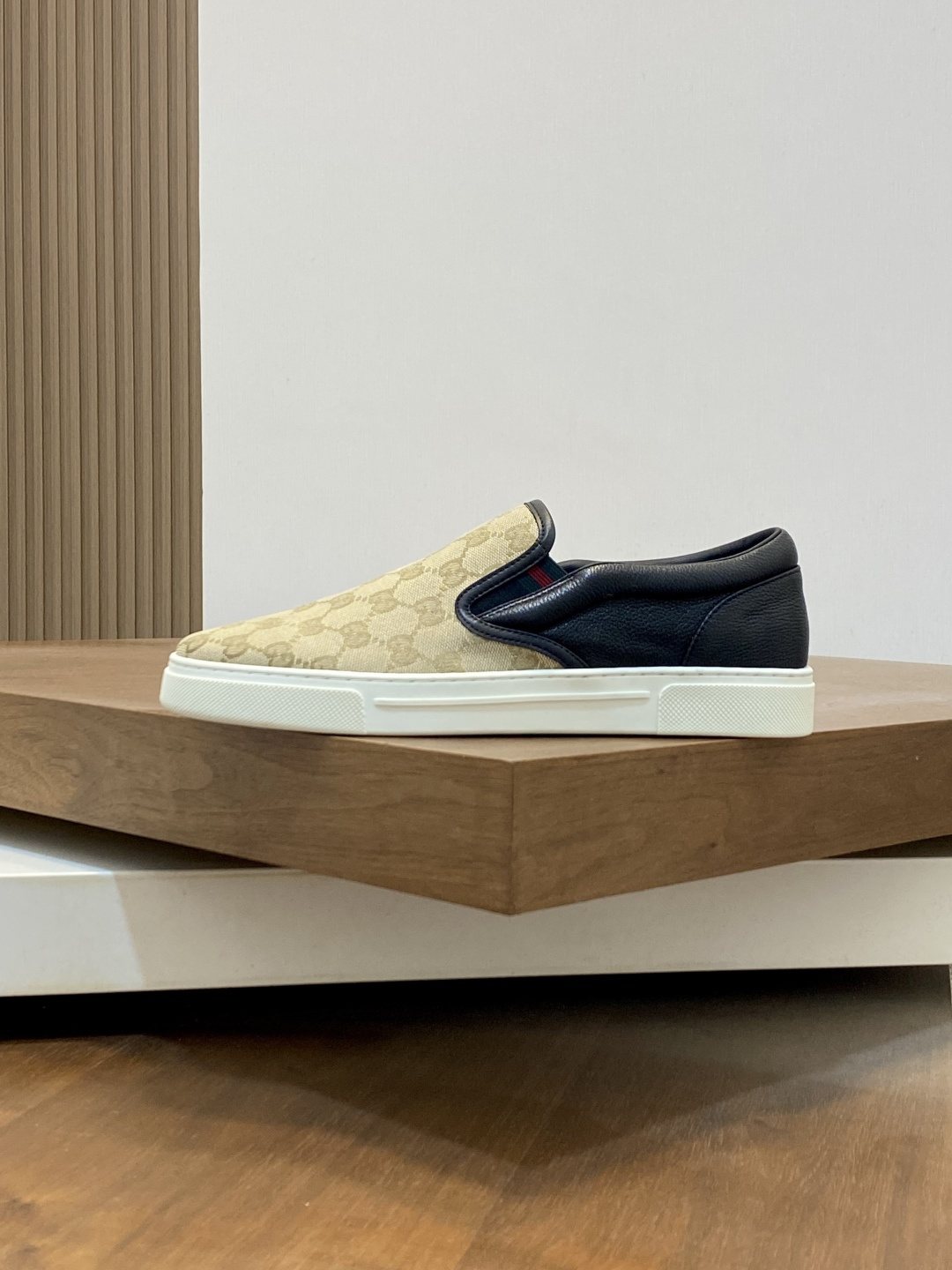 Gucci Patterned Slip-On Sneakers — side