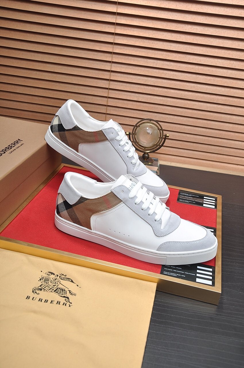 Burberry Check Panel Low-Top Sneakers — front