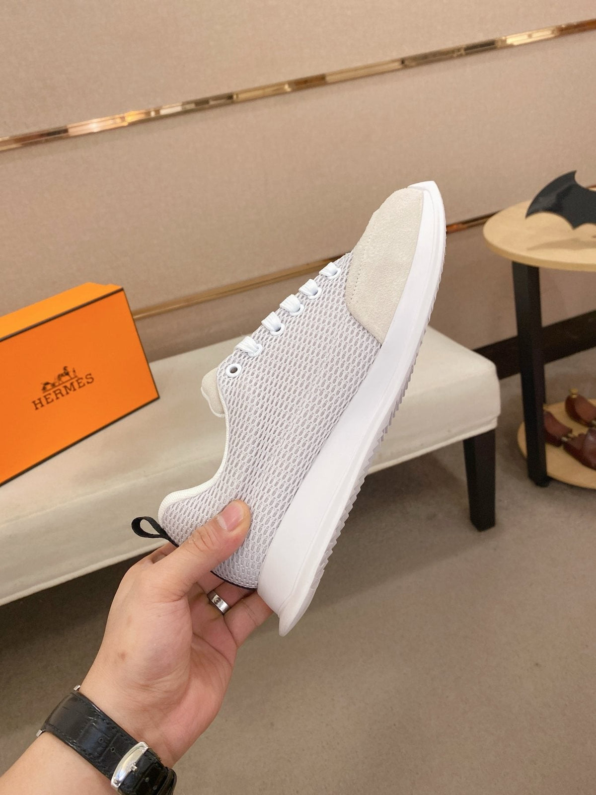 Hermès Mesh Low-Top Sneakers — detail