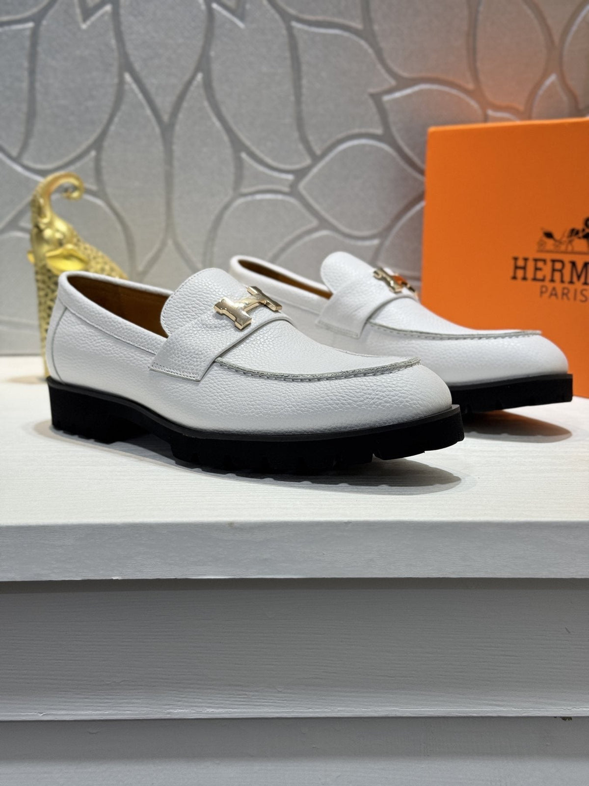 Hermès H-Hardware Lug Sole Loafers — front