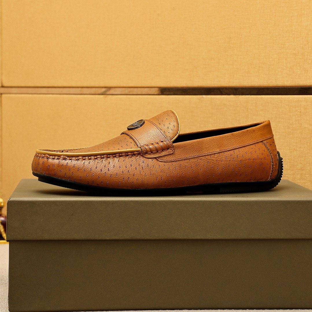 Bottega Veneta Perforated Driving Loafers — side