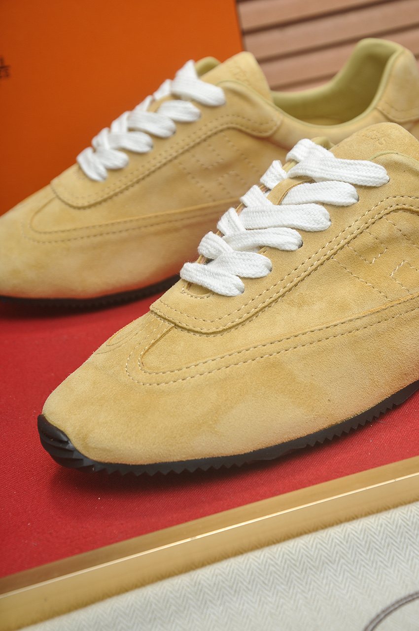 Hermes Low-Top Lace-Up Sneakers — detail