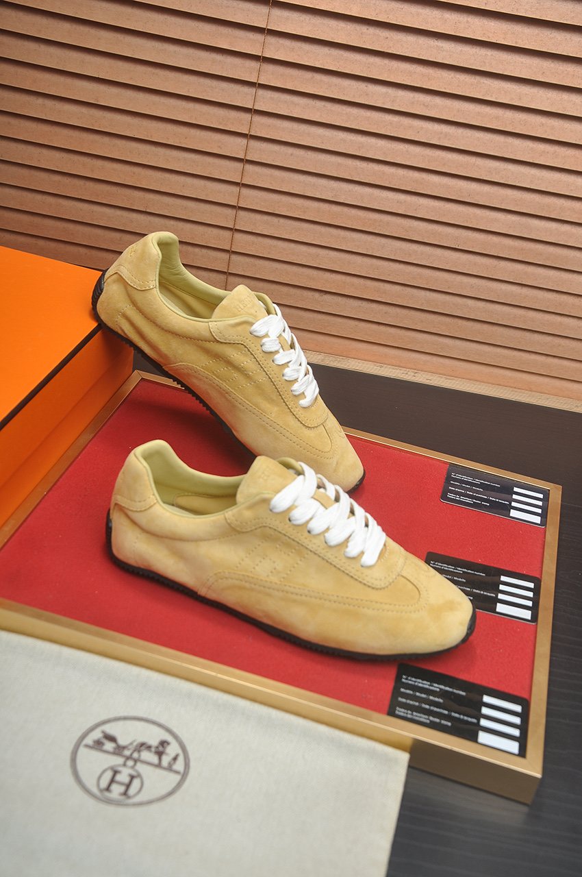 Hermes Low-Top Lace-Up Sneakers — front