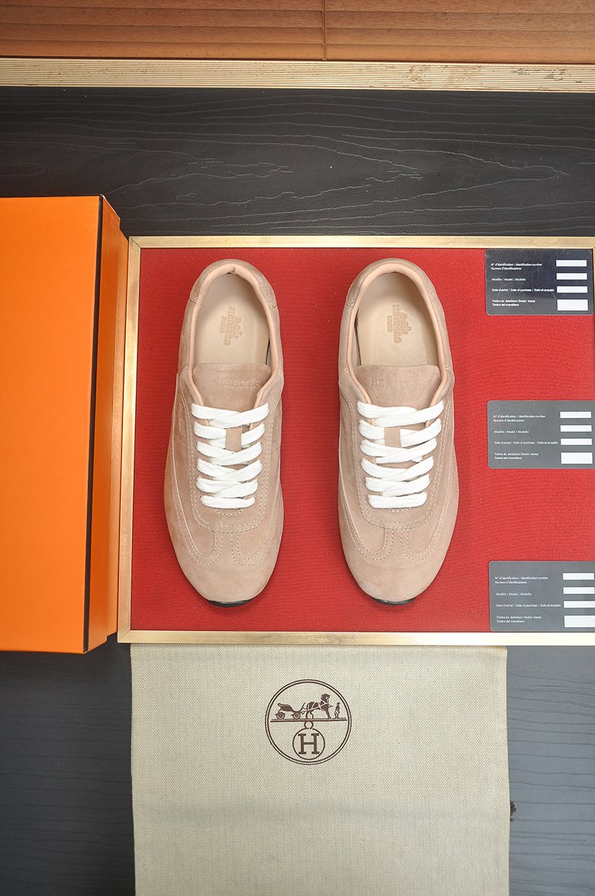 Hermes Low-Top Lace-Up Sneakers — front