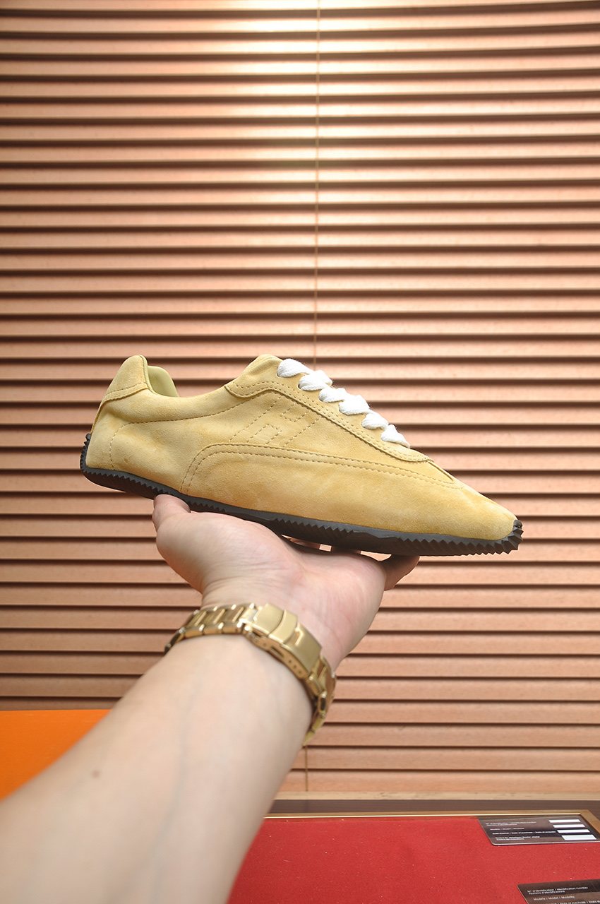 Hermes Low-Top Lace-Up Sneakers — side