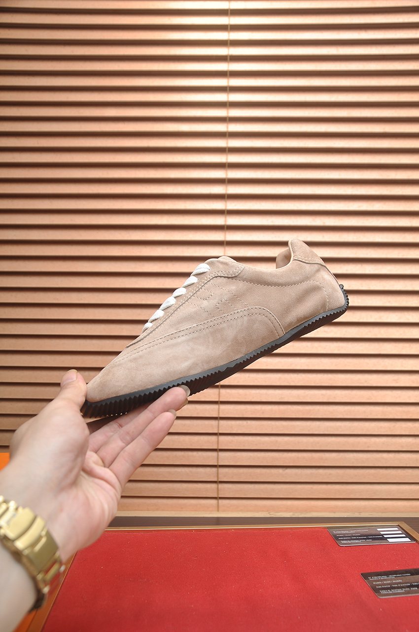 Hermes Low-Top Lace-Up Sneakers — side