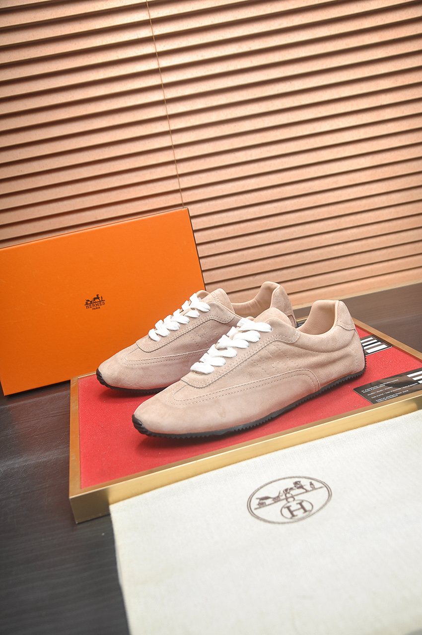 Hermes Low-Top Lace-Up Sneakers — front