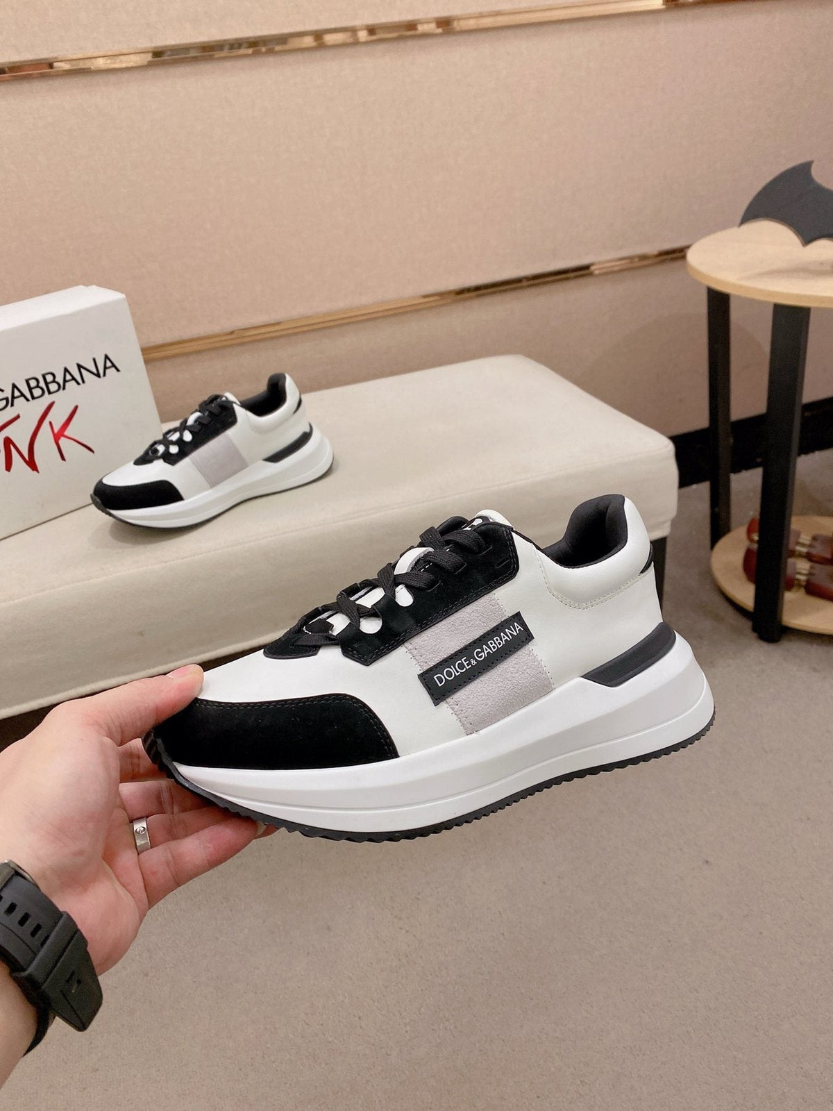 Dolce & Gabbana Logo Panel Low-Top Sneakers — side