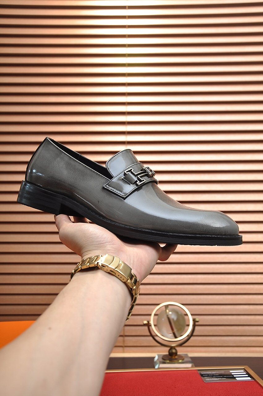 Hermès H-Hardware Leather Loafers — model