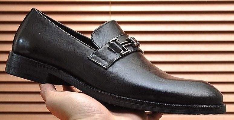 Hermès H-Hardware Leather Loafers — front