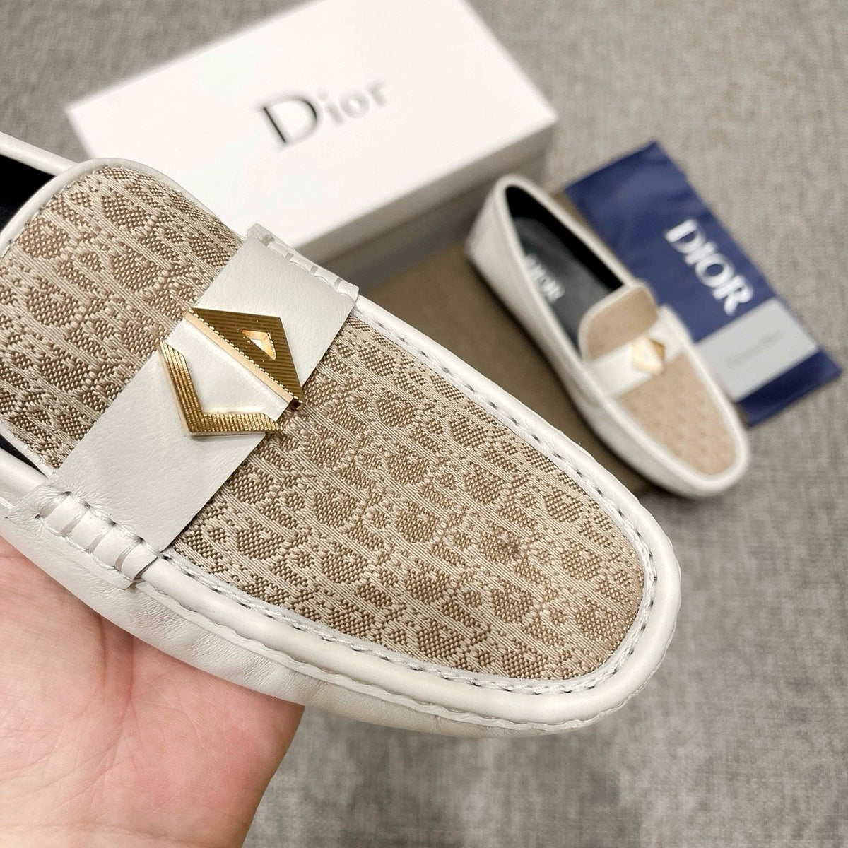 Dior Monogram Hardware Loafers — detail