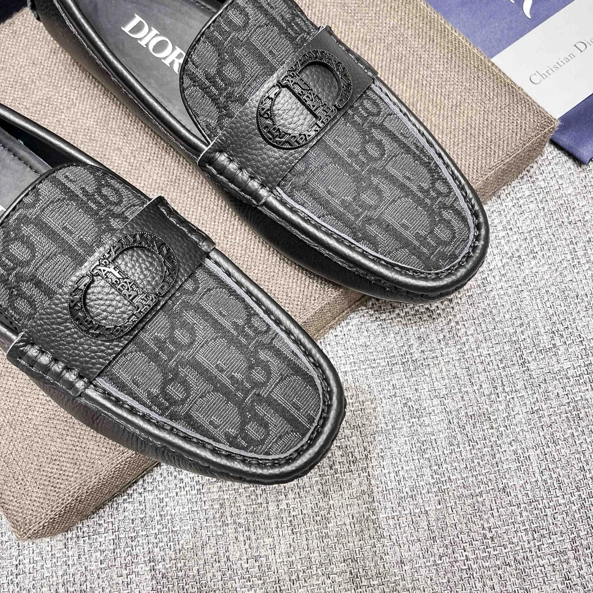 Dior Patterned Vamp Loafers — detail