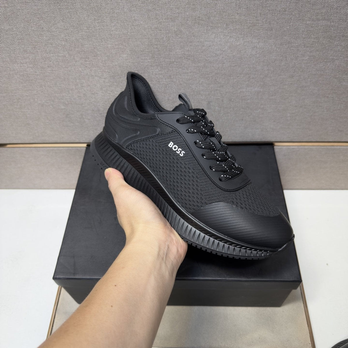 BOSS Mesh Panel Sneakers — model