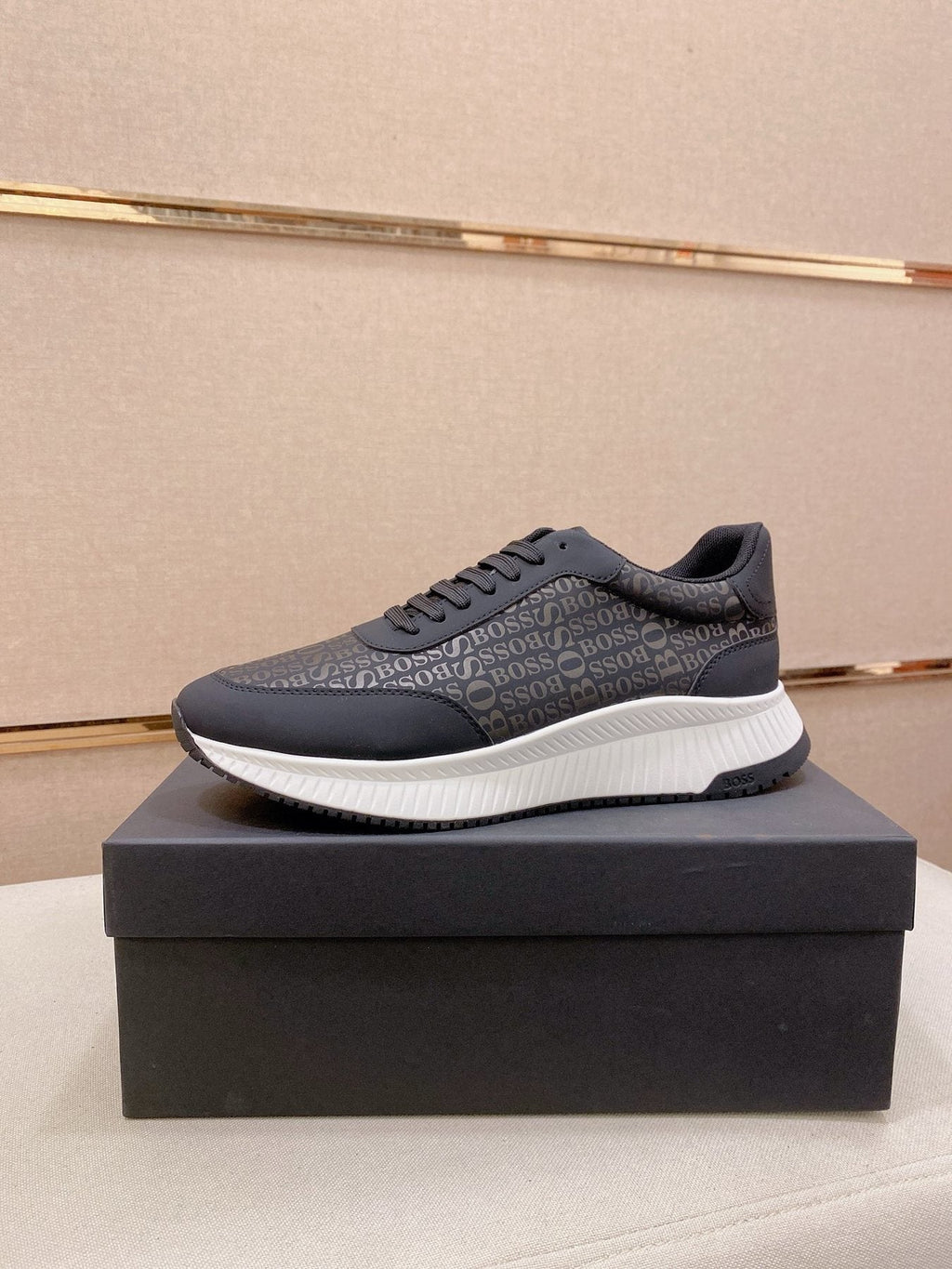 BOSS Textured Low-Top Sneakers — front