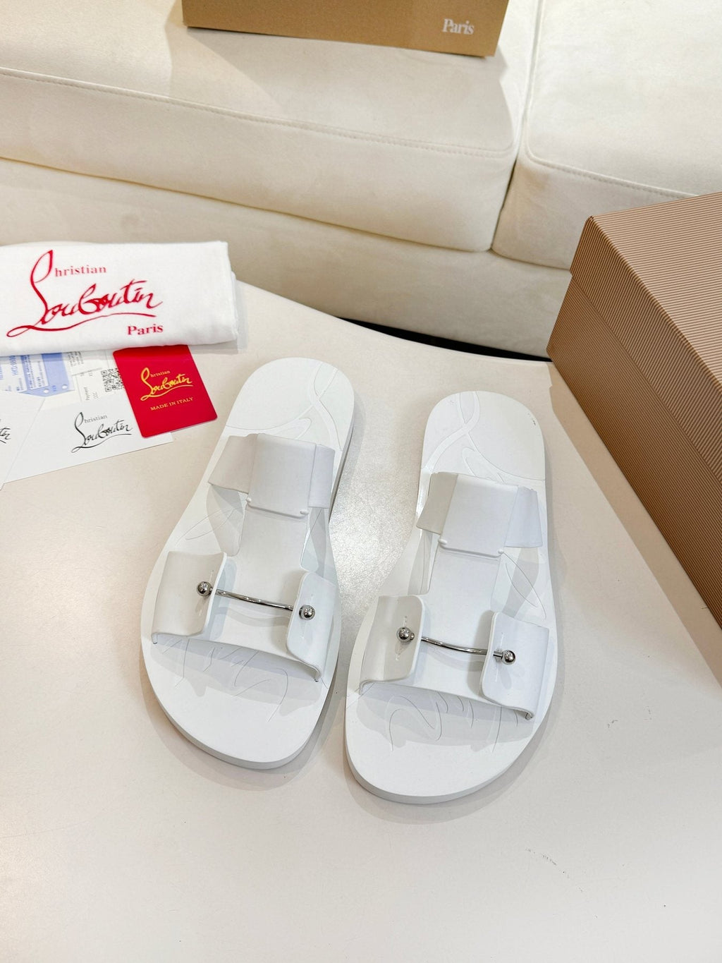 Christian Louboutin Buckle-Strap Slide Sandals — front