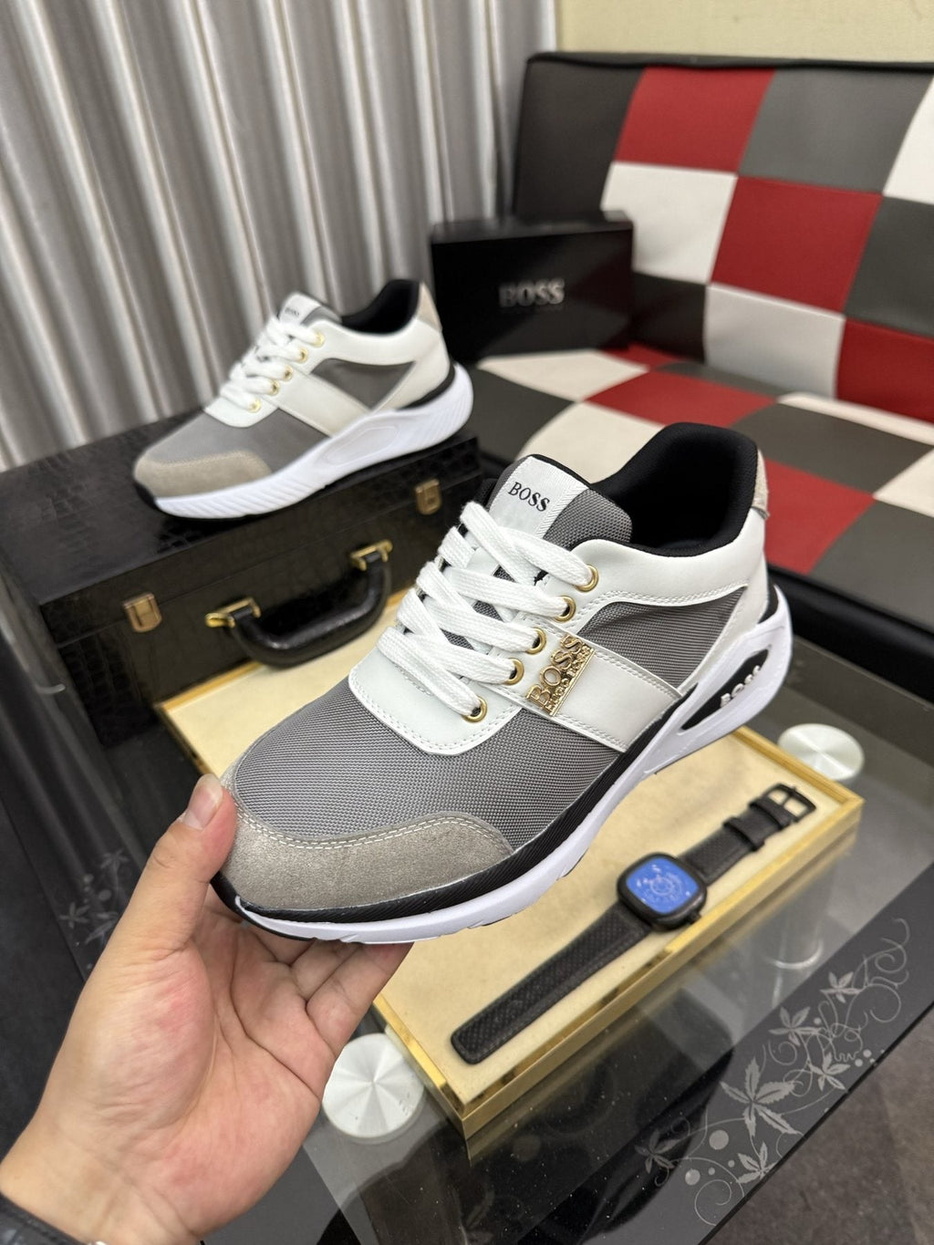 BOSS Color-Block Low-Top Sneakers — front