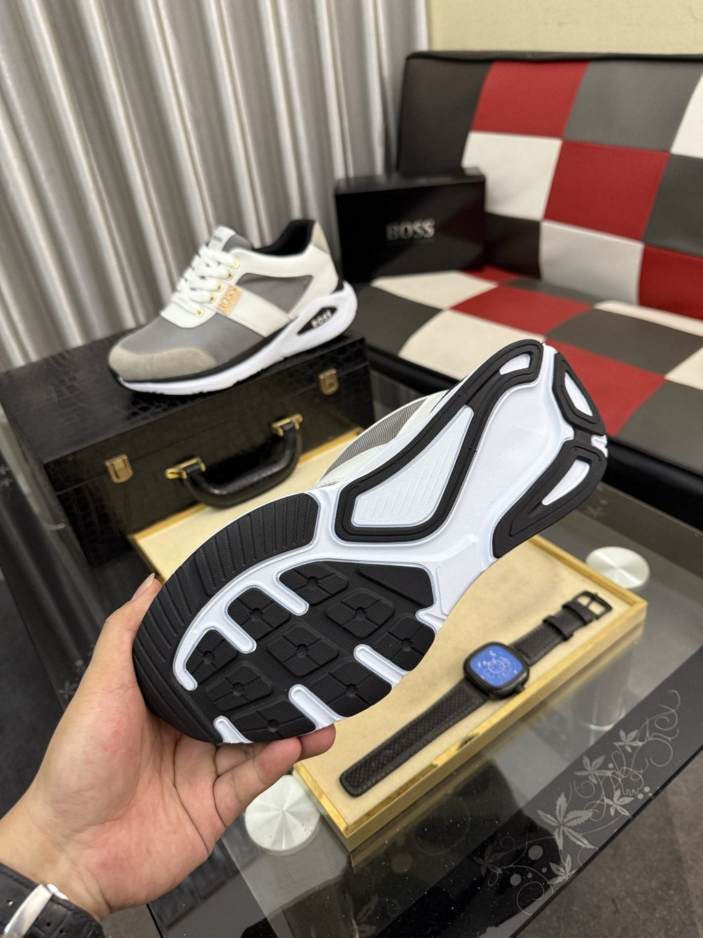 BOSS Color-Block Low-Top Sneakers — side