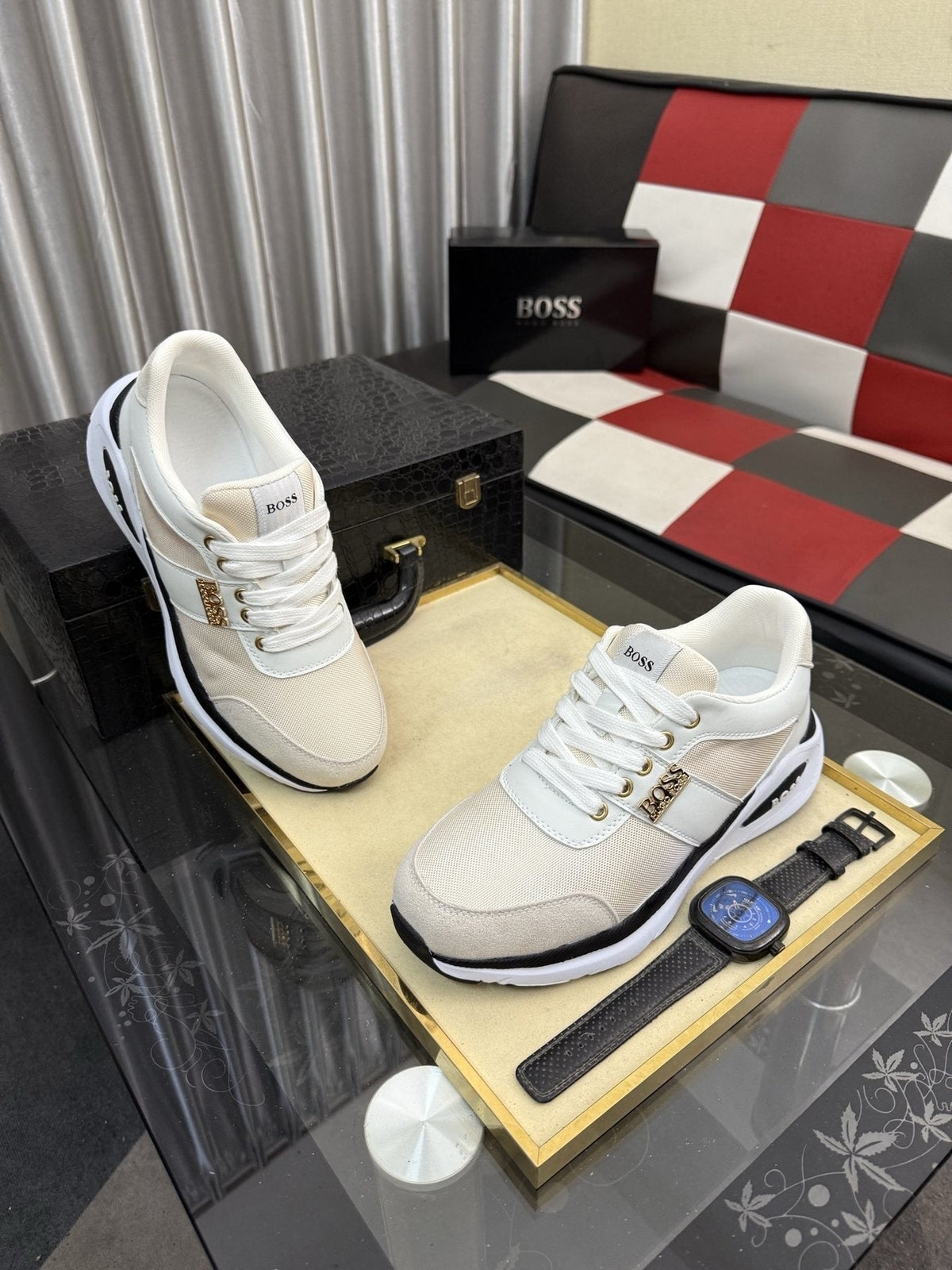 BOSS Color-Block Low-Top Sneakers — front