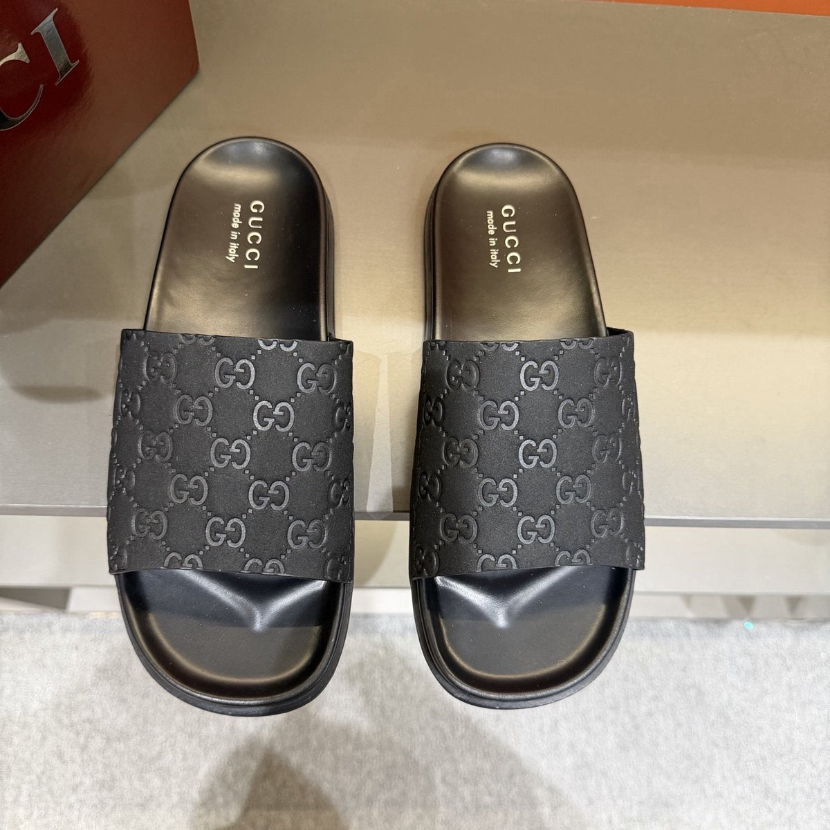 Gucci GG Monogram Crossover Slide Sandals — front