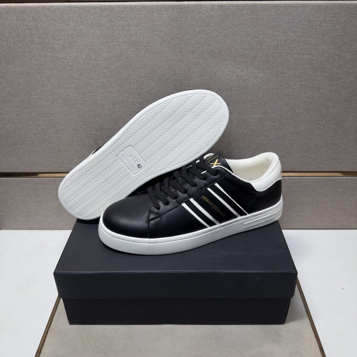 Armani Striped Low-Top Sneakers — side
