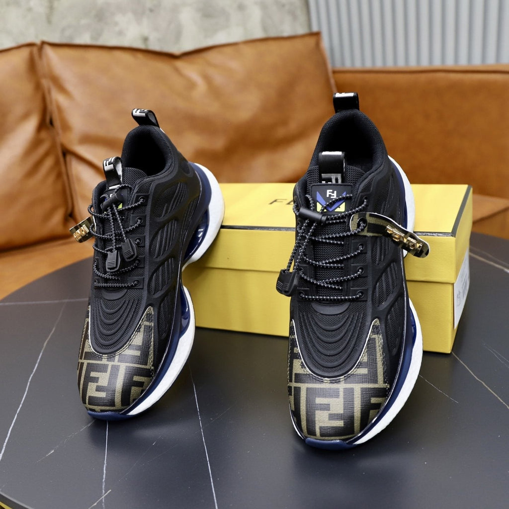 Fendi Black Monogram Low-Top Sneakers — front