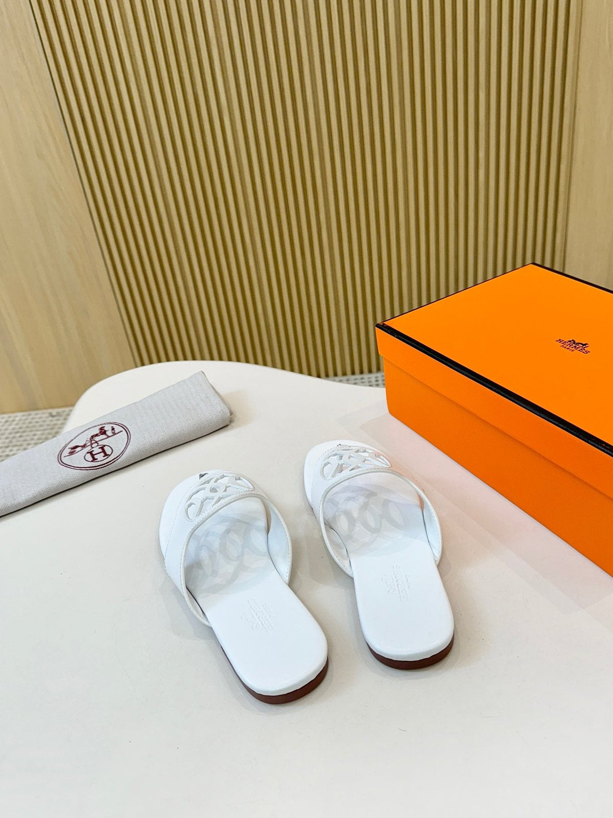 Hermès Cutout Strap Slide Sandals — side